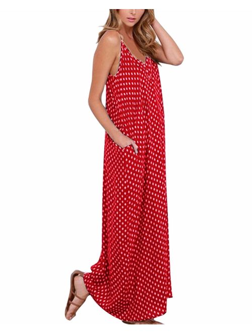 ZANZEA Womens Floral Printed Maxi Dress Casual Summer Sundress Long Boho Beach Dress Plus Size