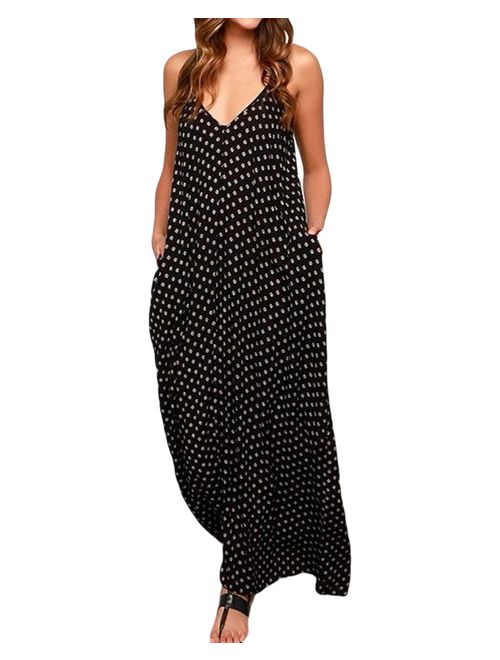 ZANZEA Womens Floral Printed Maxi Dress Casual Summer Sundress Long Boho Beach Dress Plus Size