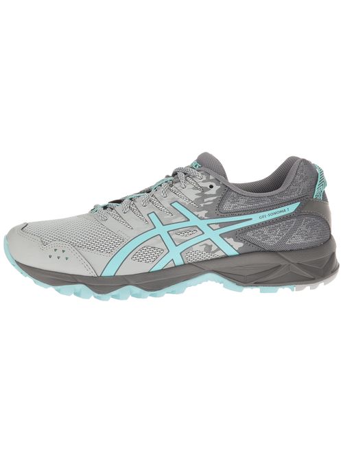 ASICS Women's Gel-Sonoma 3 Trail Runner, Mid Grey/Aqua Splash/Carbon, 7 D US