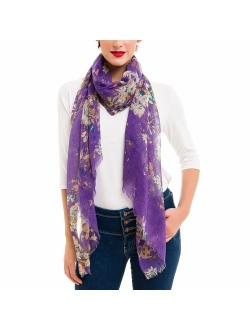 Scarf for Women Lightweight Floral Flower Scarves for Fall Winter Shawl Wrap