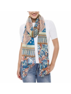 Scarf for Women Lightweight Floral Flower Scarves for Fall Winter Shawl Wrap