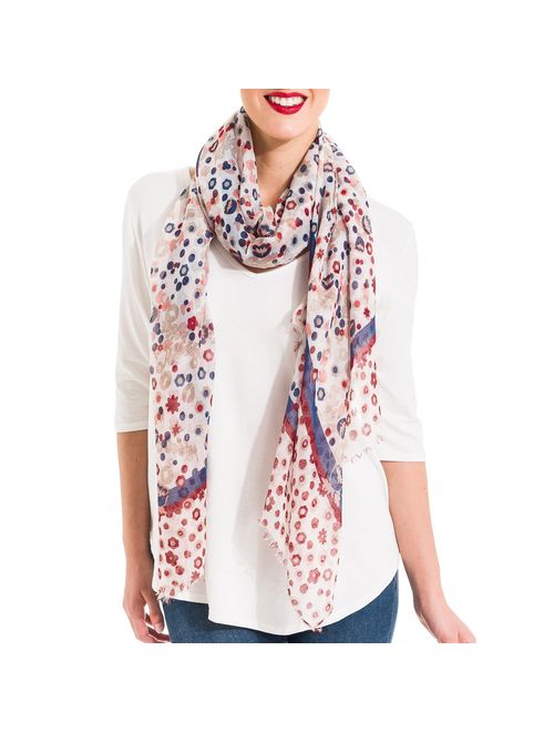 Scarf for Women Lightweight Floral Flower Scarves for Fall Winter Shawl Wrap