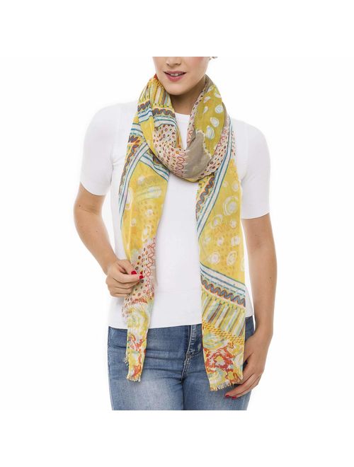 Scarf for Women Lightweight Floral Flower Scarves for Fall Winter Shawl Wrap