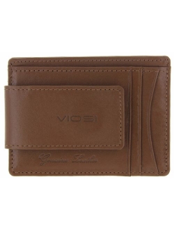 Viosi RFID Men's Leather Magnetic Front Pocket Money Clip Wallet