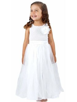 Bow Dream Flower Girl's Dress Sequins Tulle