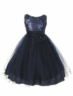 Bow Dream Flower Girl's Dress Sequins Tulle