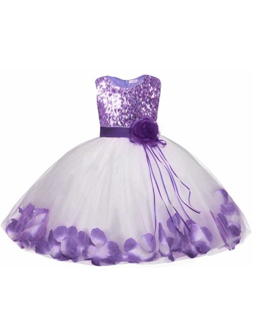 Bow Dream Flower Girl's Dress Sequins Tulle