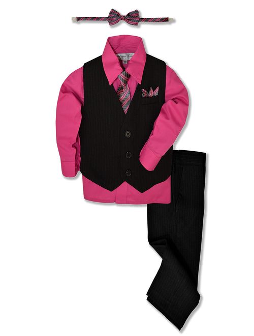 Johnnie Lene Pinstripe Boys Formal Dresswear Vest Set