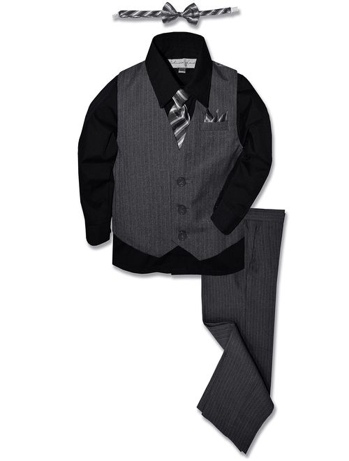 Johnnie Lene Pinstripe Boys Formal Dresswear Vest Set