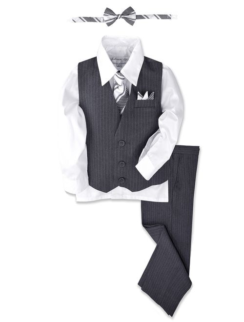 Johnnie Lene Pinstripe Boys Formal Dresswear Vest Set