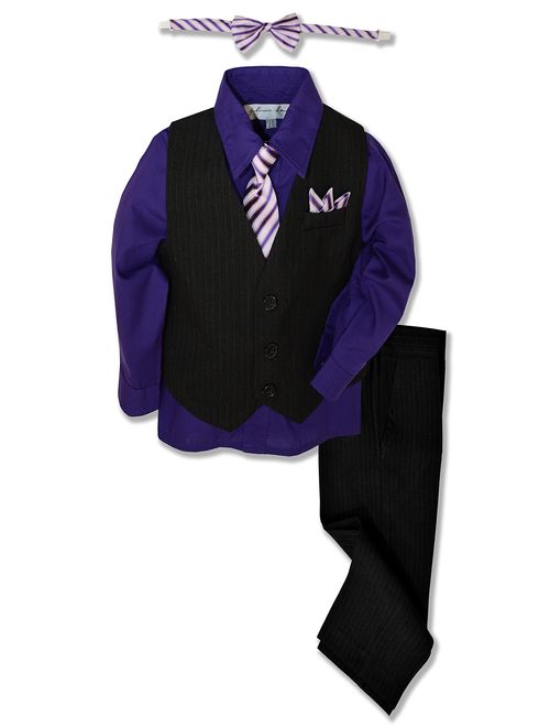 Johnnie Lene Pinstripe Boys Formal Dresswear Vest Set