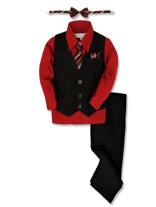 Johnnie Lene Pinstripe Boys Formal Dresswear Vest Set