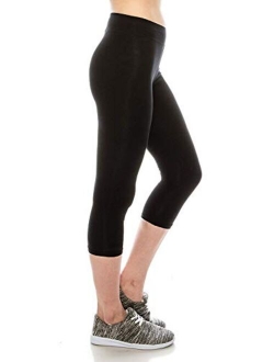 EttelLut Cotton Spandex Basic Leggings Pants-Jersey Full/Capri Regular/Plus Size