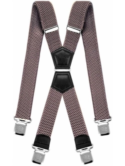 Mens Suspenders X Style Very Strong Clips Adjustable One Size Fits All Heavy Duty Braces