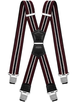 Mens Suspenders X Style Very Strong Clips Adjustable One Size Fits All Heavy Duty Braces