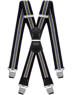 Mens Suspenders X Style Very Strong Clips Adjustable One Size Fits All Heavy Duty Braces