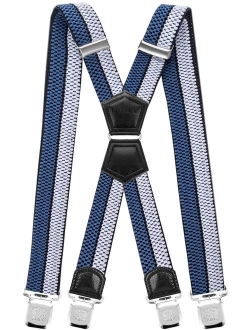 Mens Suspenders X Style Very Strong Clips Adjustable One Size Fits All Heavy Duty Braces