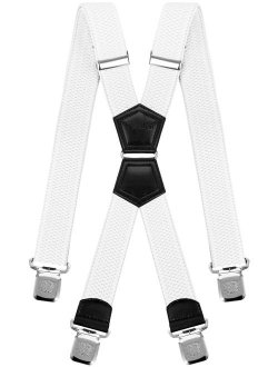 Mens Suspenders X Style Very Strong Clips Adjustable One Size Fits All Heavy Duty Braces