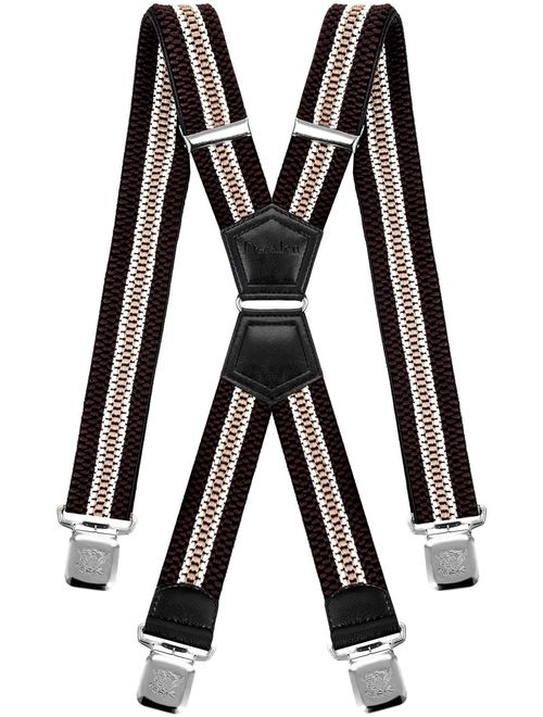 Mens Suspenders X Style Very Strong Clips Adjustable One Size Fits All Heavy Duty Braces