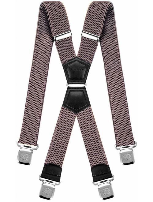 Mens Suspenders X Style Very Strong Clips Adjustable One Size Fits All Heavy Duty Braces