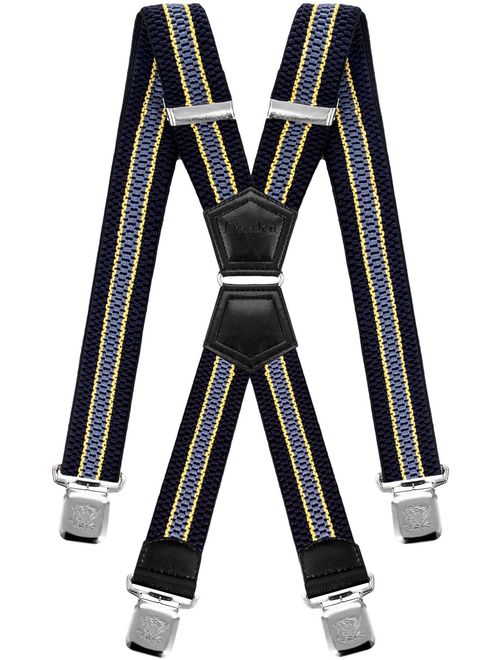 Mens Suspenders X Style Very Strong Clips Adjustable One Size Fits All Heavy Duty Braces