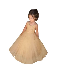 PLwedding Flower Girls Lace Tulle Ball Gowns First Communion Dresses