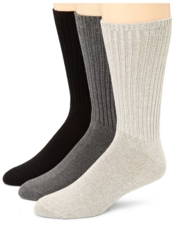 Men's 3 Pack Cotton Rich Casual Rib Crew Socks