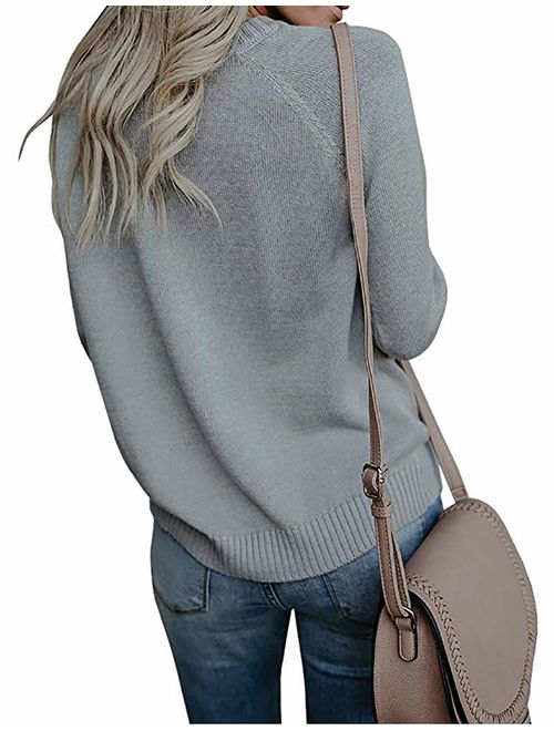 shermie Women's Pullover Sweaters Long Sleeve Crewneck Cute Heart Knitted Sweaters