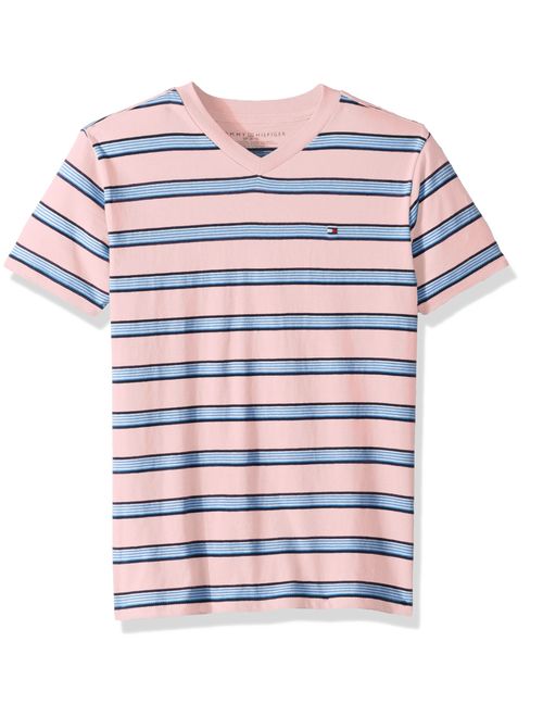 Tommy Hilfiger Boys' Stripe Vneck Tee with Pocket