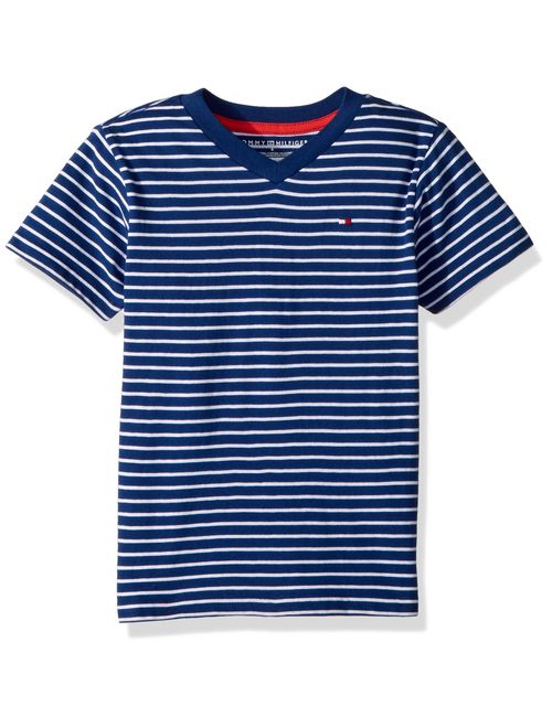 Tommy Hilfiger Boys' Stripe Vneck Tee with Pocket