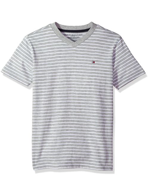 Tommy Hilfiger Boys' Stripe Vneck Tee with Pocket