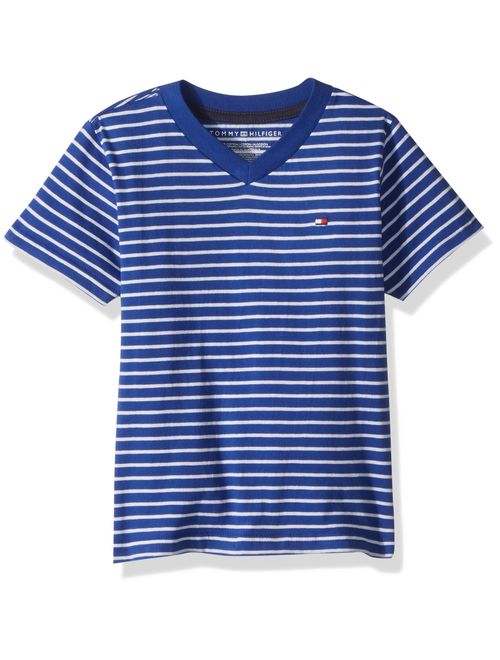 Tommy Hilfiger Boys' Stripe Vneck Tee with Pocket