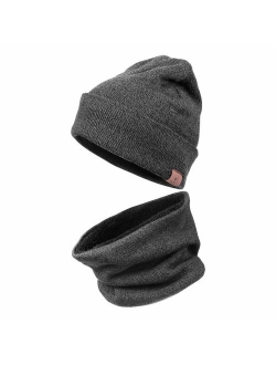 OZERO Winter Daily Beanie Stocking Hat - Warm Polar Fleece Skull Cap for Men and Women Purple/Gray/Black