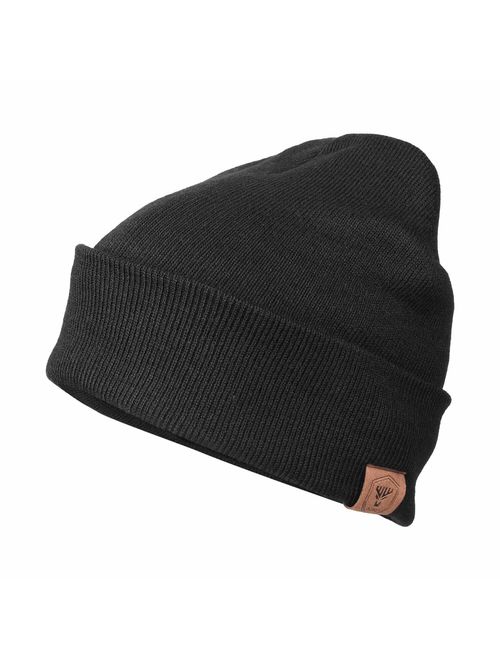 OZERO Winter Daily Beanie Stocking Hat - Warm Polar Fleece Skull Cap for Men and Women Purple/Gray/Black