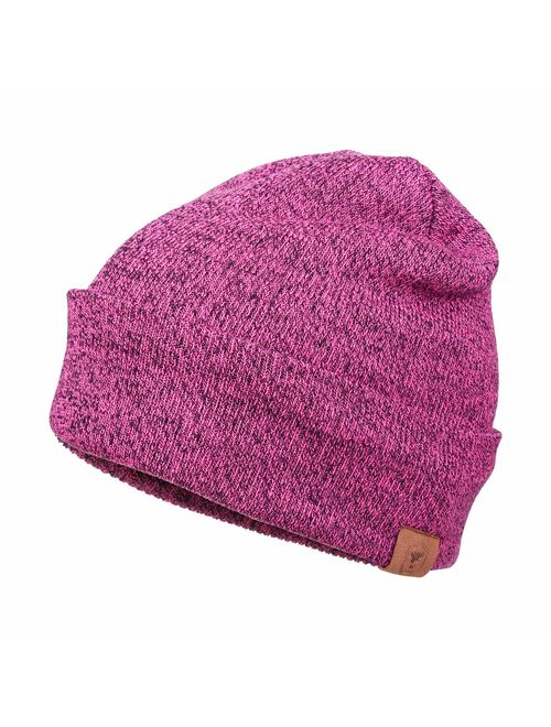 OZERO Winter Daily Beanie Stocking Hat - Warm Polar Fleece Skull Cap for Men and Women Purple/Gray/Black