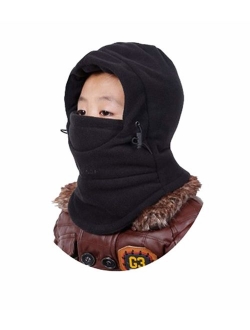 YR.Lover Children's Double-Deck Winter Windproof Cap Thick Warm Face Cover Adjustable Ski Hat