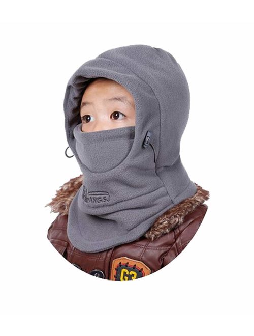 YR.Lover Children's Double-Deck Winter Windproof Cap Thick Warm Face Cover Adjustable Ski Hat