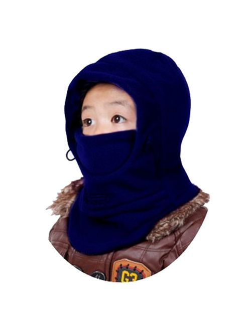 YR.Lover Children's Double-Deck Winter Windproof Cap Thick Warm Face Cover Adjustable Ski Hat