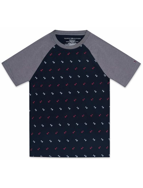 Tommy Hilfiger Boys' Raglan Logo Short Sleeve Tee Shirt