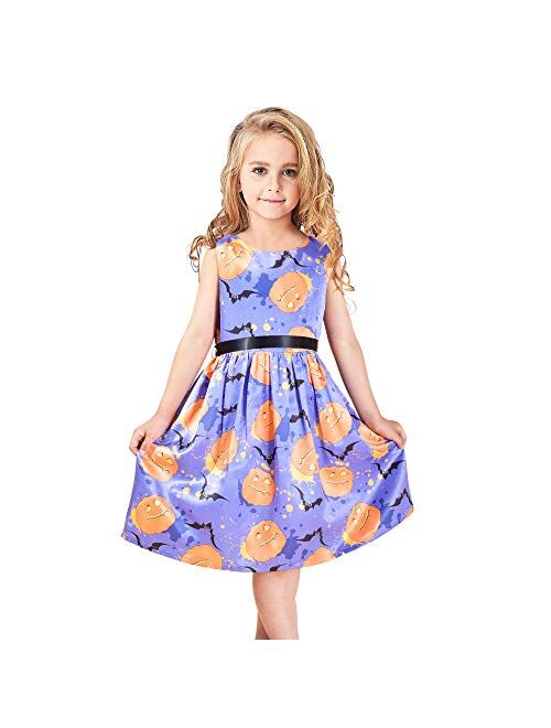 Sunny Fashion Girls Dress Blue Flower Print