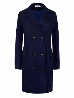 APTRO Women's Wool Blend Double Breasted Notched Lapels Winter Coat Mid-Long Pea Coat