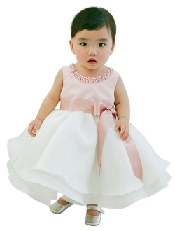 Girls' Tulle Flower Princess Wedding Dress for Toddler and Baby Girl