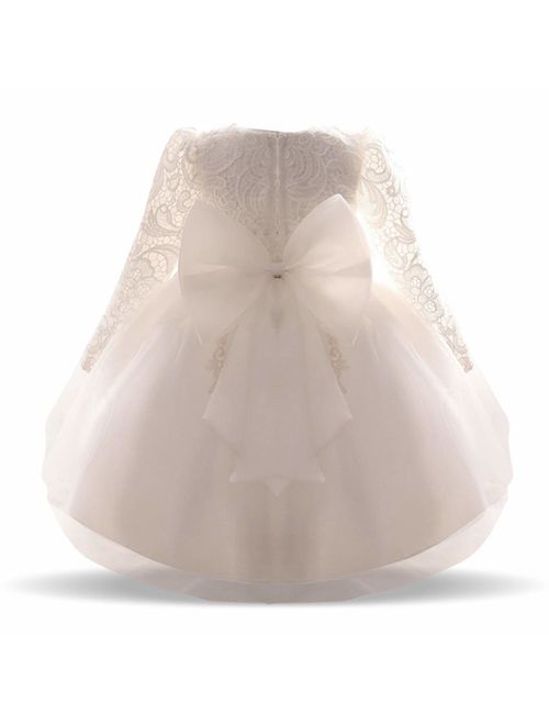 NNJXD Girls' Tulle Flower Princess Wedding Dress for Toddler and Baby Girl