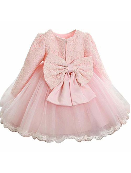 NNJXD Girls' Tulle Flower Princess Wedding Dress for Toddler and Baby Girl