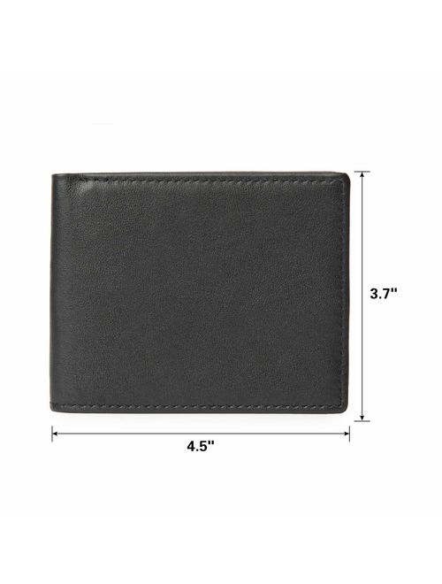 Polare Men's RFID Blocking Vintage Italian Genuine Leather Slim Bifold Wallet Handmade