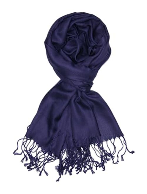 Achillea Soft Silky Solid Pashmina Shawl Wrap Scarf for Wedding Bridesmaid Dress