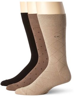 Men's 3 Pack Fashion Geometric Casual Crew Socks