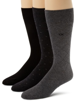 Men's 3 Pack Fashion Geometric Casual Crew Socks