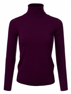 NINEXIS Women's Long Sleeve Turtle Neck Knit Sweater Top with Plus Size