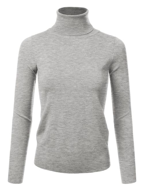 NINEXIS Women's Long Sleeve Turtle Neck Knit Sweater Top with Plus Size